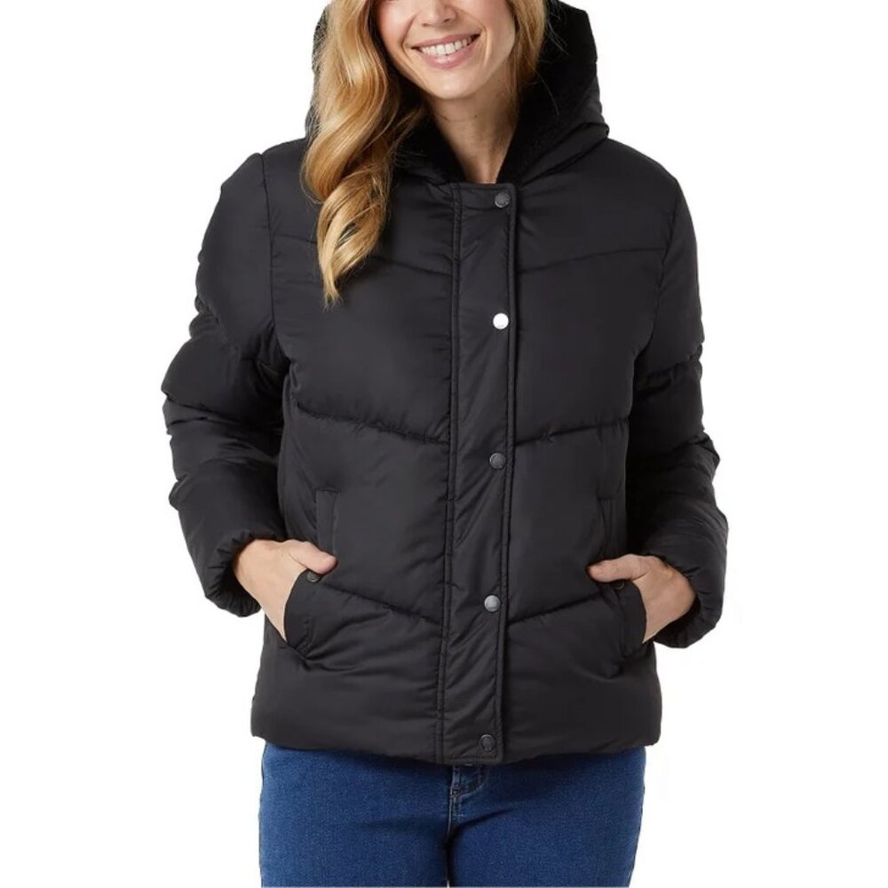 32 Degrees Women’s Quilted Jacket with‎ Plush Lined Hood
